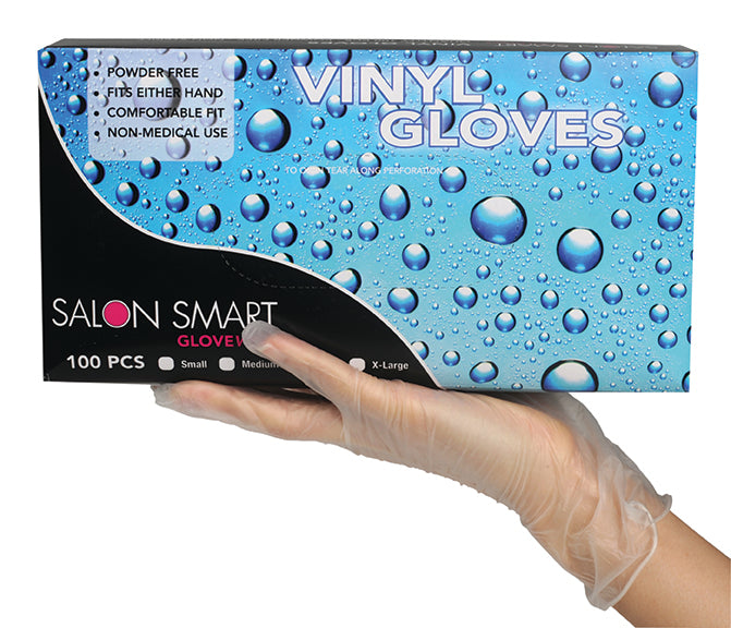 Salon Smart Clear Vinyl SMALL Gloves 100PK