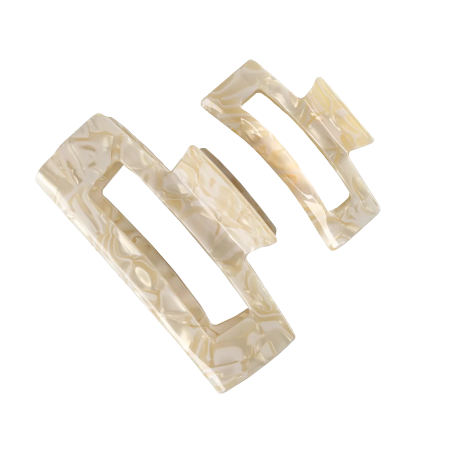 XoBeauty Claw Hair Clip Set Pearl Latte
