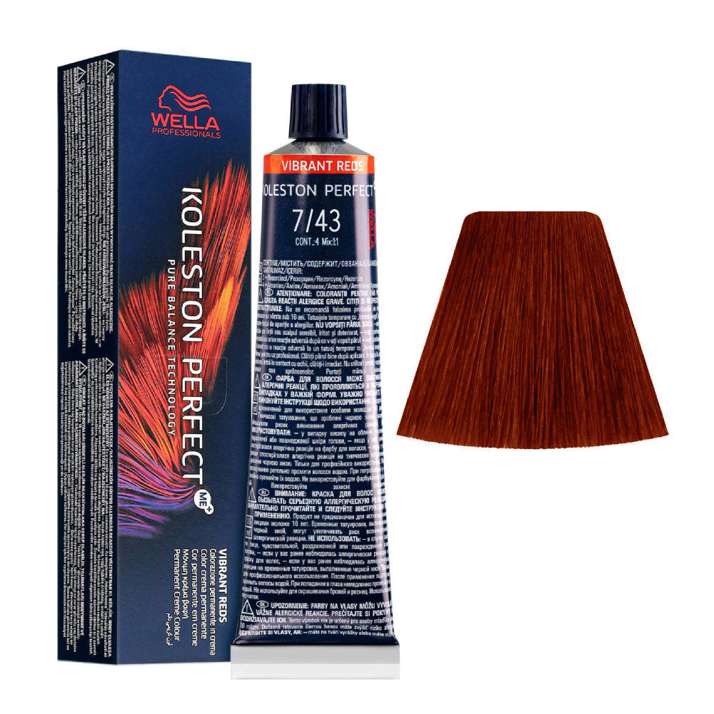 Koleston Perfect Me+ 7/43 Medium Blonde Red Gold 60 g